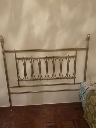 LIQUIDACIÓN: Cabecero Cama Doble Dorado Metal