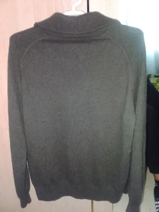 Jersey Massimo Dutti verde oliva con cremallera