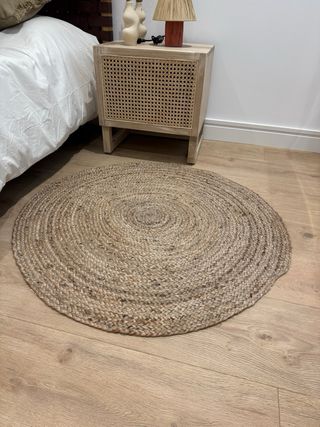 Alfombra redonda de yute