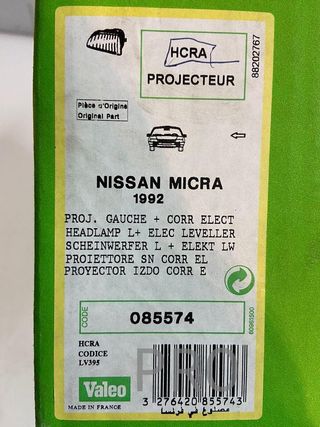 Nissan micra faro delan izqud ref: 085574