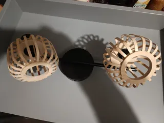 Aplique de pared madera y metal