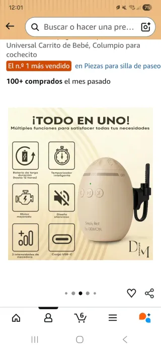 Mecedora automática para bebés