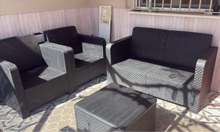 Conjunto muebles de jardín tipo ratán