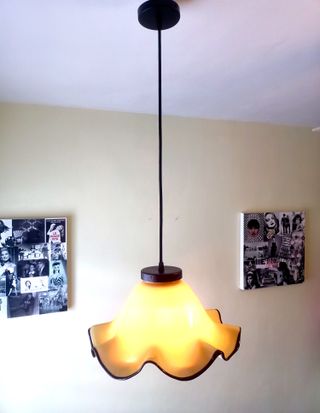 Lámpara Flor Cristal doble España 70s