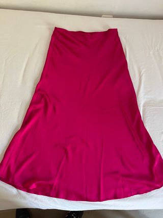 Falda larga elegante color rosa