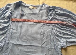 Blusa See U Soon azul manga abullonada