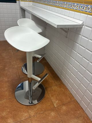Taburetes Cocina Blancos Metal/Plástico