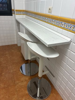 Taburetes Cocina Blancos Metal/Plástico