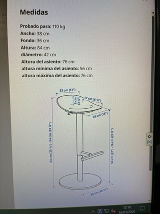 Taburetes Cocina Blancos Metal/Plástico