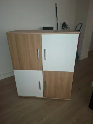 Aparador moderno madera y blanco