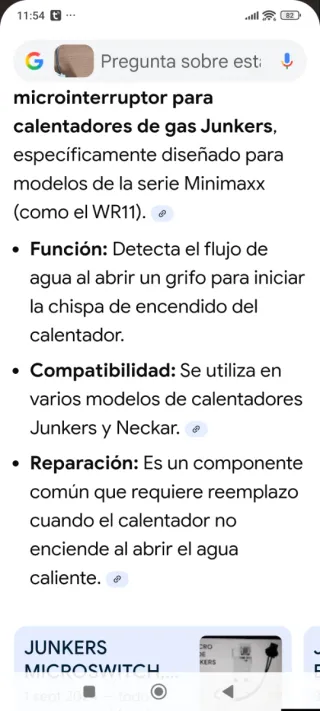 Microinterruptor Junkers Bosch Neckar NUEVO