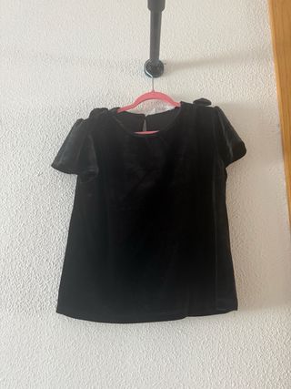 Conjunto terciopelo negro niña, Mango talla 9-10