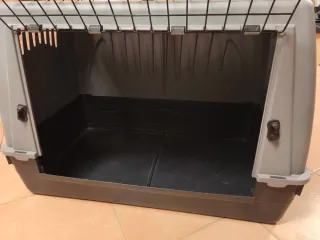 Transportín perro grande gris y negro