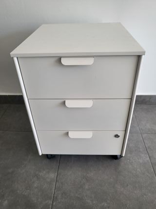 Cajonera metálica escritorio blanca 3 cajones