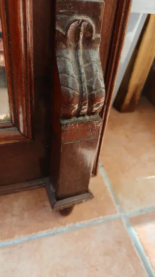 Espejo antiguo madera tallada