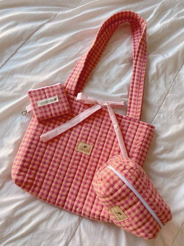 Pack viaje bolso, neceser y monedero hecho a mano