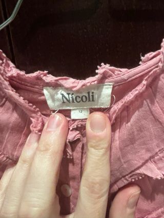 Vestido Nicoli Talla 12 Rosa Algodón