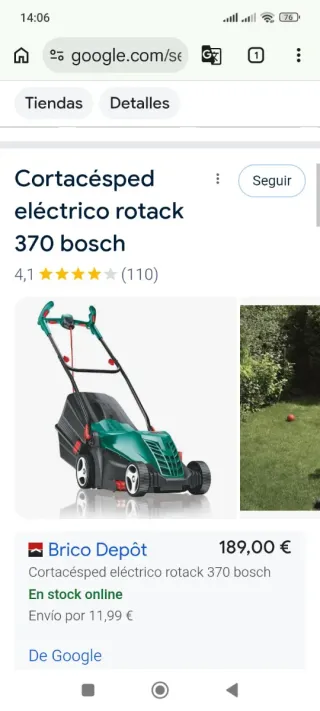 Cortacésped Eléctrico Bosch Rotack 370 sin estrena