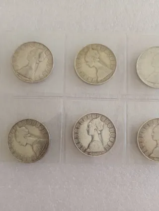 6 Monete 500 Lire Argento Caravelle