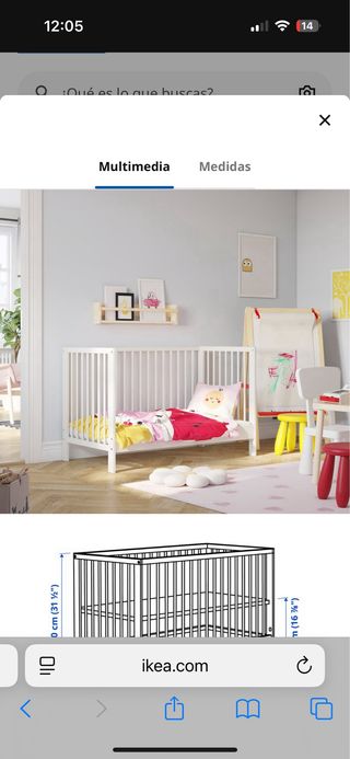 Cuna Ikea GULLIVER 60x120 cm