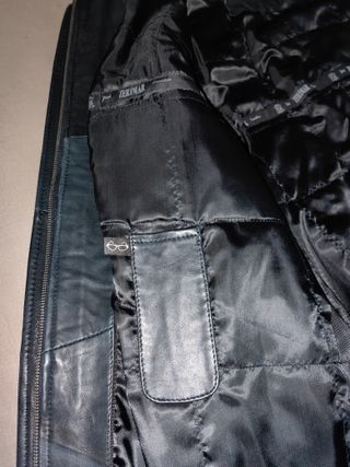 Chaqueta de cuero napa negra Zerimar hombre