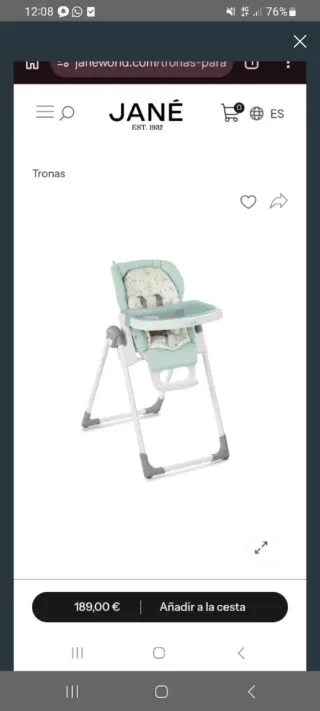 Trona Jane Mila Verde Agua apenas uso