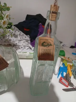 Botelleros cristal vintage sin usar ,3 piezas