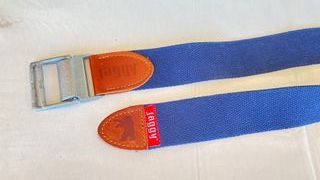 Cintura Jaggy tela blu/marrone fibbia metallo