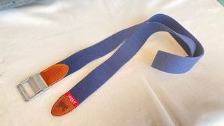 Cintura Jaggy tela blu/marrone fibbia metallo