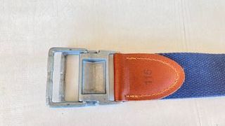 Cintura Jaggy tela blu/marrone fibbia metallo