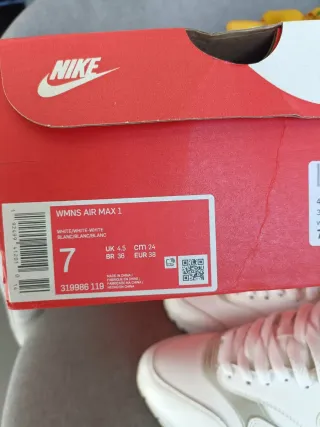 Nike Air Max 1 White Silver T38