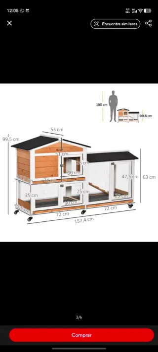 Casa / jaula para conejos y animales pequeños