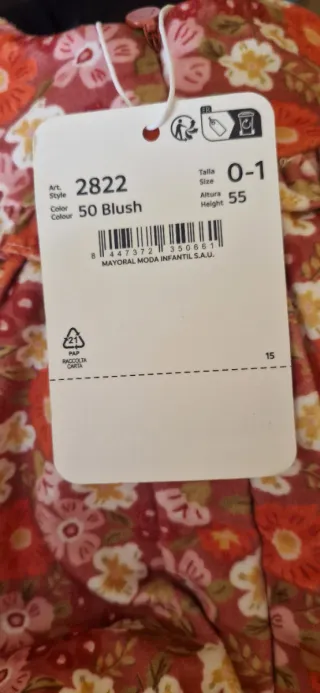 Vestido floral Mayoral recién nacido 50cm 0 meses