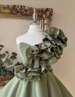 Vestido fiesta boda verde