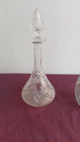 Lote de botellas de cristal decorativas