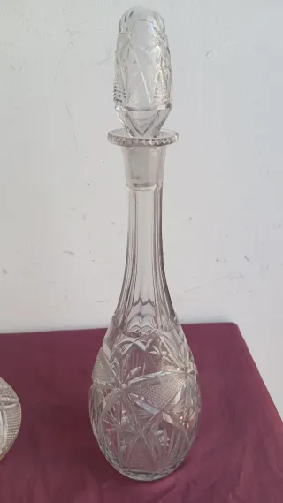 Lote de botellas de cristal decorativas