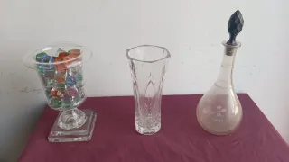 Lote de botellas de cristal decorativas