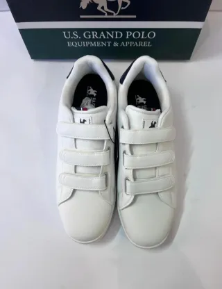 Sneakers U.S. Grand Polo bianche velcro 45