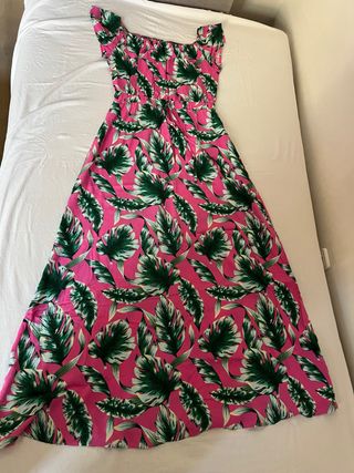 Vestido maxi verano estampado tropical