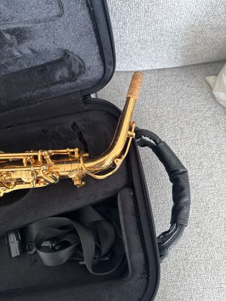 Saxofón dorado para niños marca Bressant.