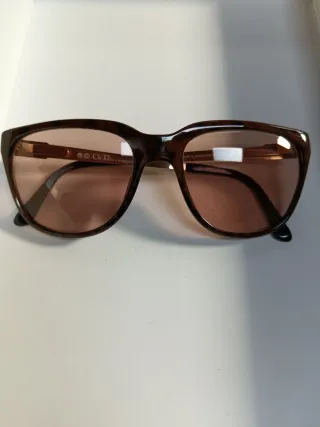 Occhiali da sole vintage marroni e oro