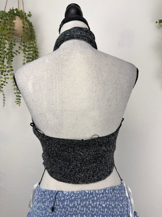 Top Zara Argento Glitter Taglia S