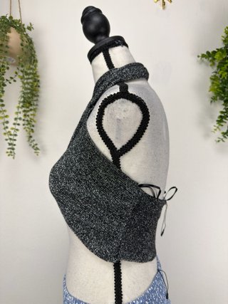 Top Zara Argento Glitter Taglia S