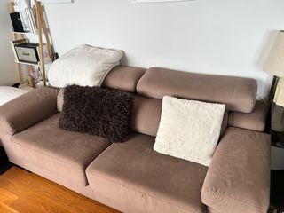 Sofá 2 plazas marrón chocolate