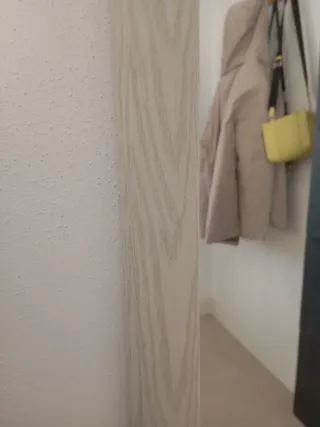 Espejo de pared efecto madera y cristal