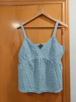 Camiseta Verano Brocada Azul Talla S