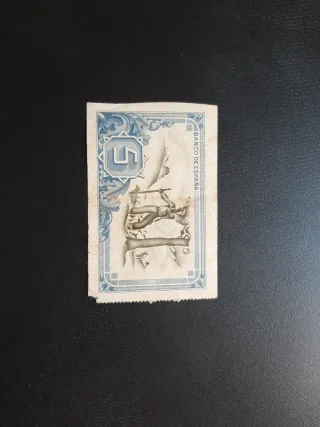 BILLETE DE 5 PESETAS DE 1937