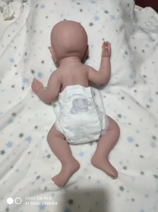 Muñeca Reborn Silicona 44cm 2.5kg Pintada a Mano