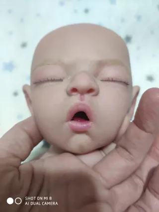 Muñeca Reborn Silicona 44cm 2.5kg Pintada a Mano