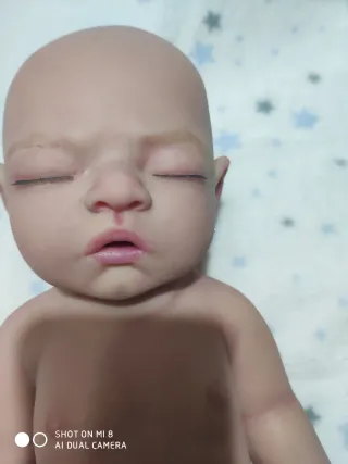 Muñeca Reborn Silicona 44cm 2.5kg Pintada a Mano